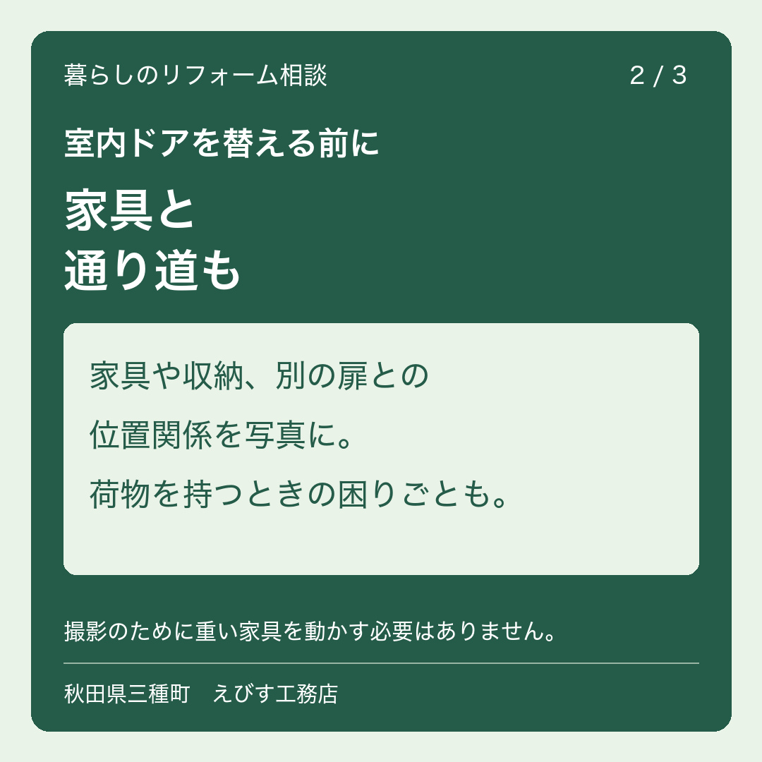 室内ドアを替える前に。開く向きと周りの空間を確認 2枚目